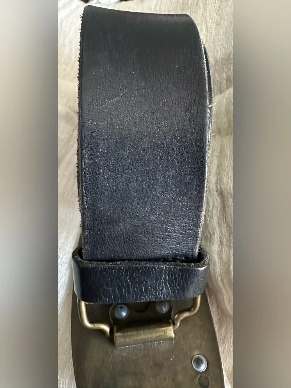 Dolce & Gabbana Black Leather Gold/Silver D&G Logo Buckle Belt 110/52 Authentic